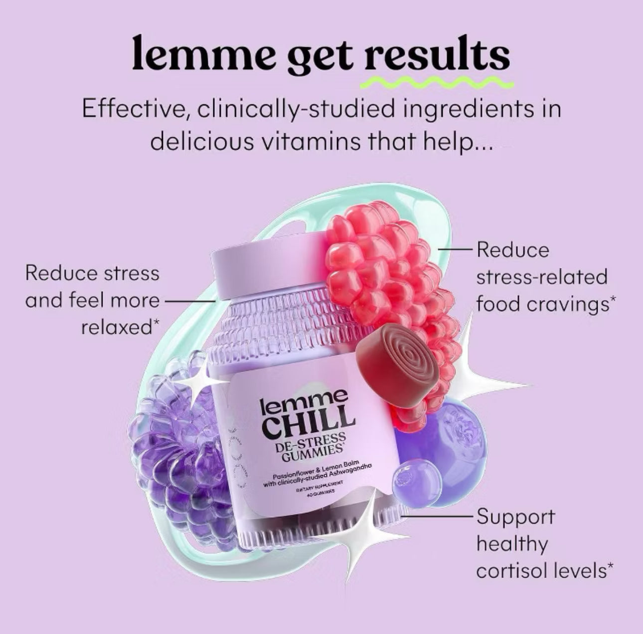 Lemme Chill De-Stress Ashwagandha Vegan Gummies - 60ct