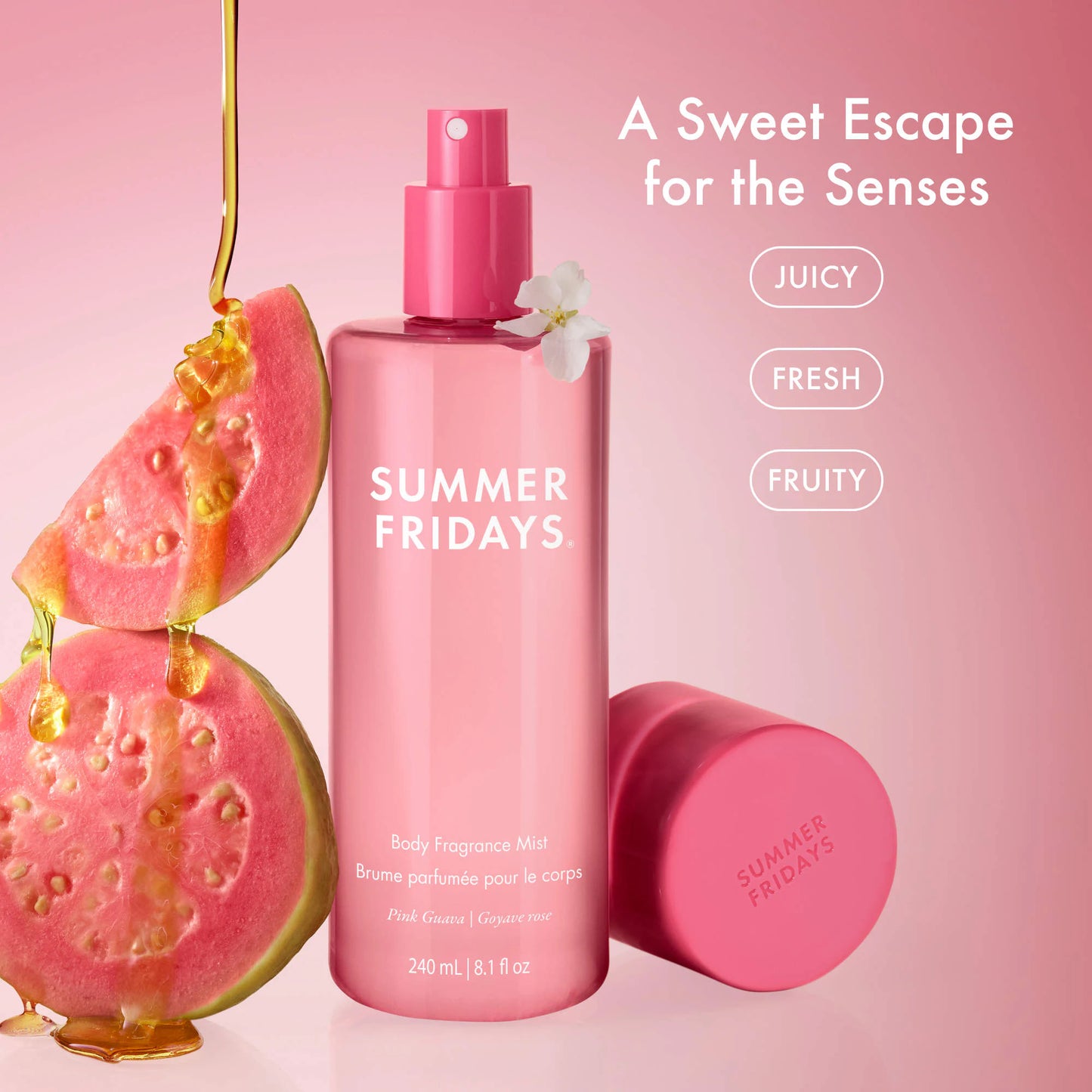 Summer Fridays - Pink Guava Hair + Body Fragrance Mist with Guava Nectar + Sweet Strawberry