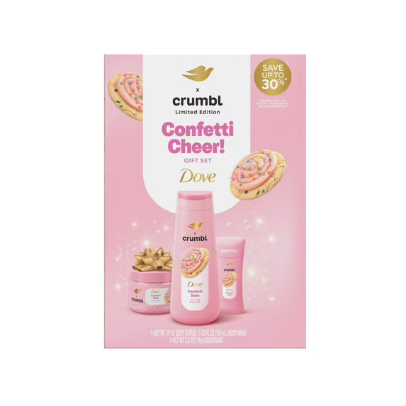 Dove Crumbl - Confetti Cheer! - Limited Edition Set Confetti Crumb Cake - 3 piezas