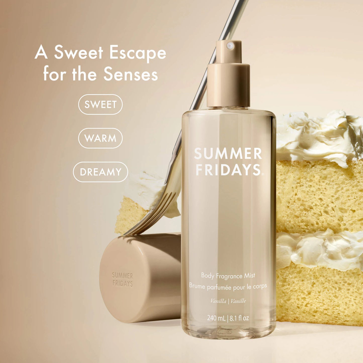Summer Fridays - Vanilla Hair + Body Fragrance Mist with Vanilla Cake + Radiant Amber