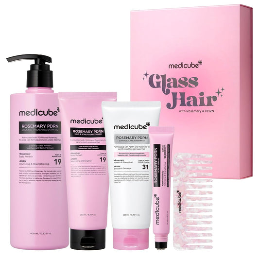 medicube - Rosemary PDRN Glass Hair Set, Full-Size Gift Kit for a Fuller Look