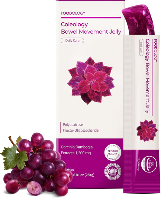 FOODOLOGY - Coleology Bowel Movement Jelly, Grape & Prune, 10 Sticks