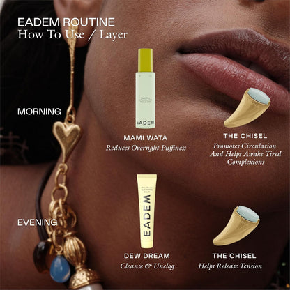 EADEM - 2-in-1 Gua Sha Sculptor Tool & Cooling Jade Ice Roller for Face, Neck