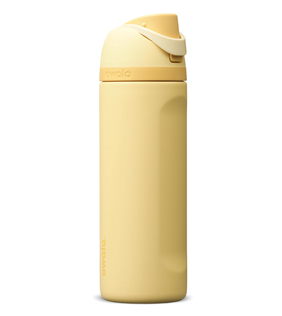 Owala - FreeSip Stainless Steel Water Bottle 24 oz - Butter Half