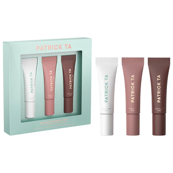 PATRICK TA - Mini Major Moisture Smoothing and Hydrating Tinted Lip Balm Trio Makeup Gift - edición limitada