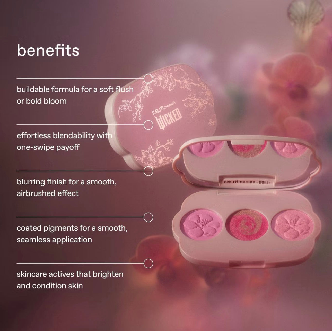 r.e.m. beauty - Wicked For Good Cherry Blossom Blush Palette - Warm Coral