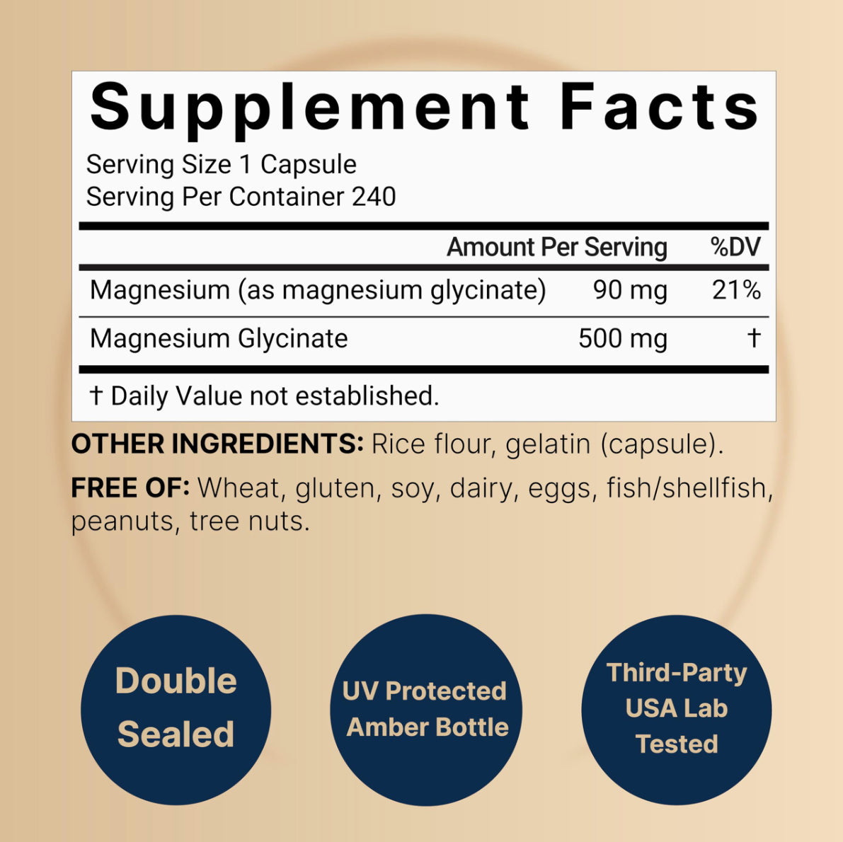 Naturebelle - magnesium glycinate 500mg