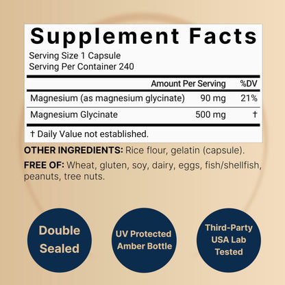 Naturebelle - magnesium glycinate 500mg