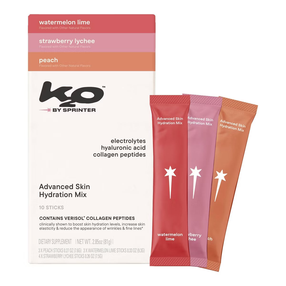 K2O Advanced Skin Hydration Drink Mix - Paquete Variado - 10ct