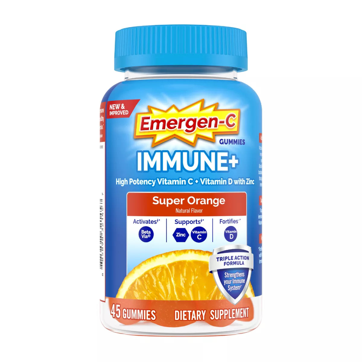 Emergen-C - Immune+ with Vitamin D Gummies - Super Orange - 45ct