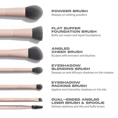 Morphe - Bamboo & Charcoal Shaping Essential Infused Travel Brush Set