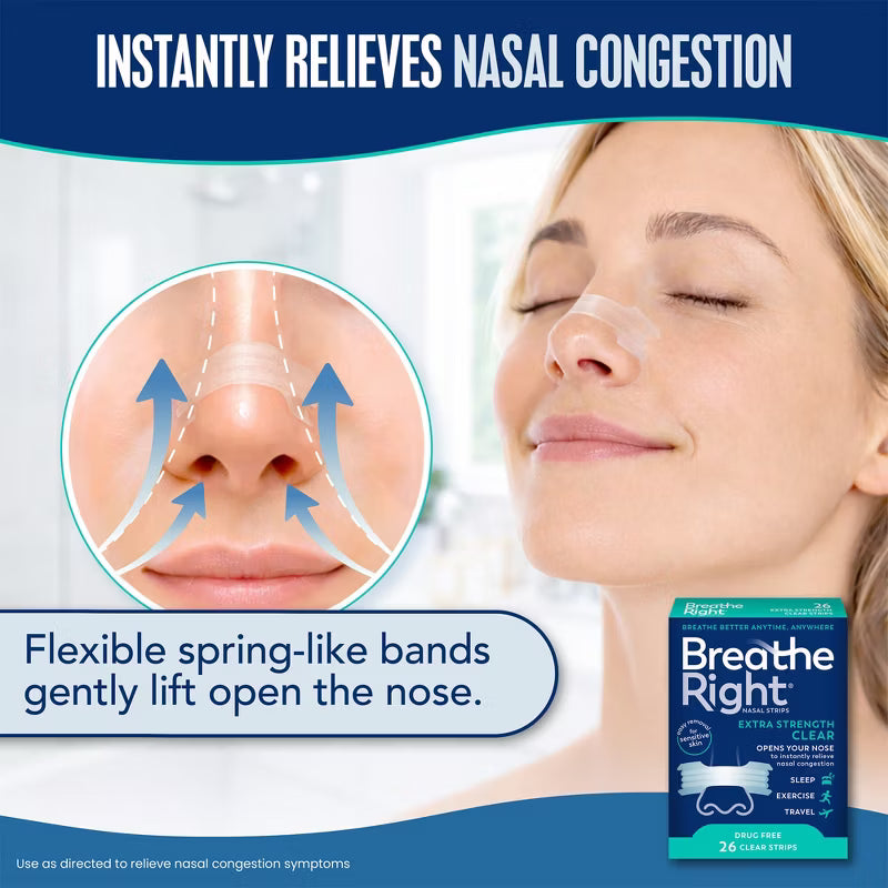 Breathe Right Extra Strength Drug-Free Clear Nasal Strips