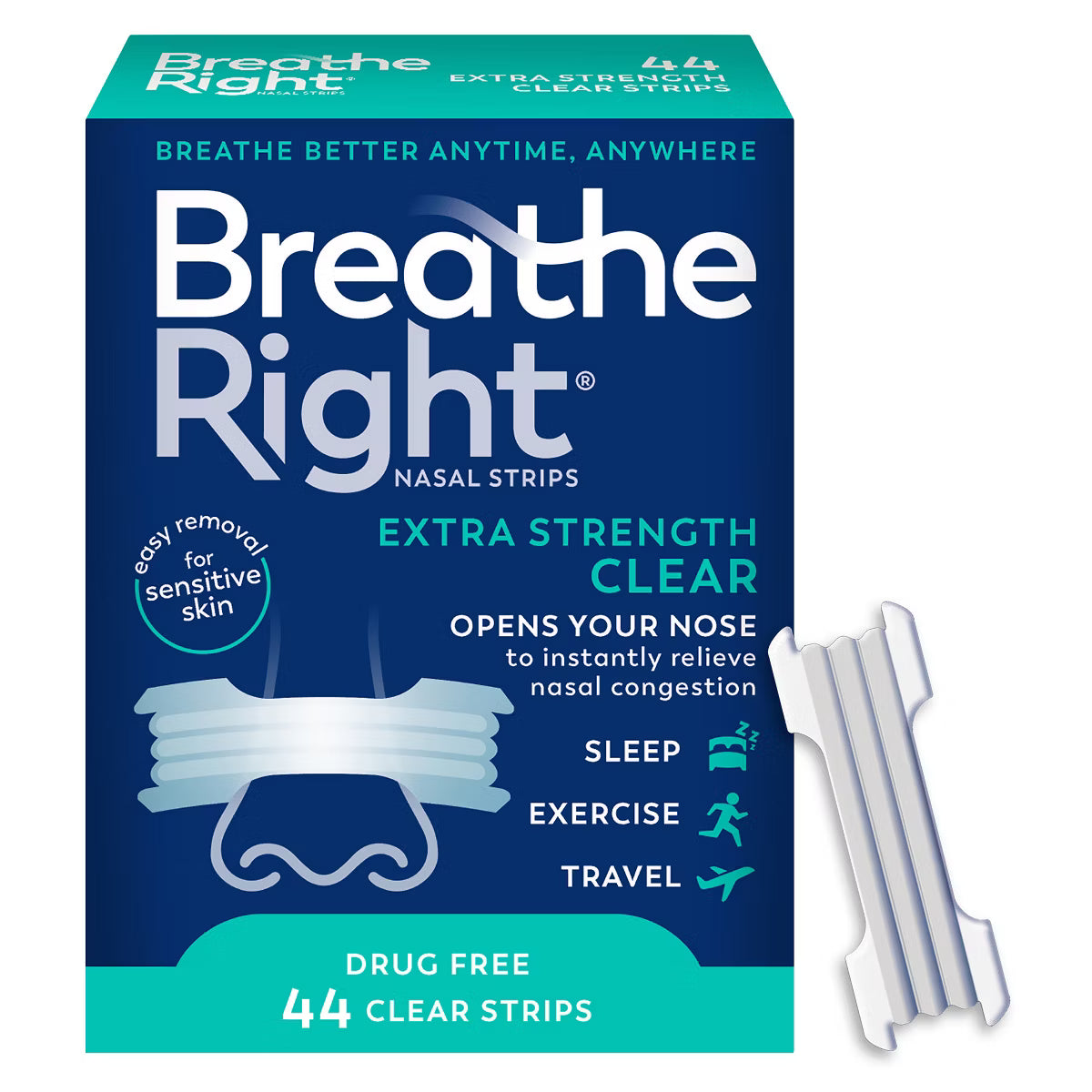 Breathe Right Extra Strength Drug-Free Clear Nasal Strips