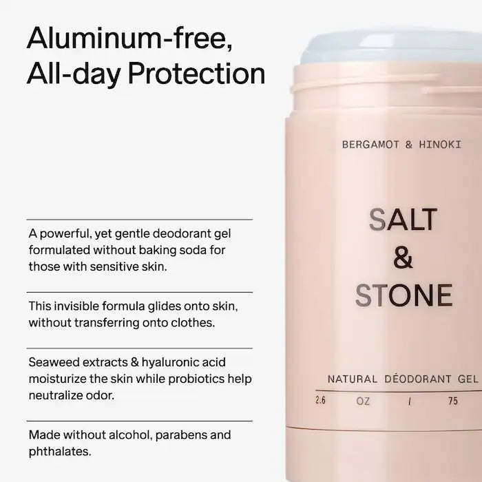 Bergamot & Hinoki Aluminum-Free Clear Gel Deodorant for Sensitive Skin