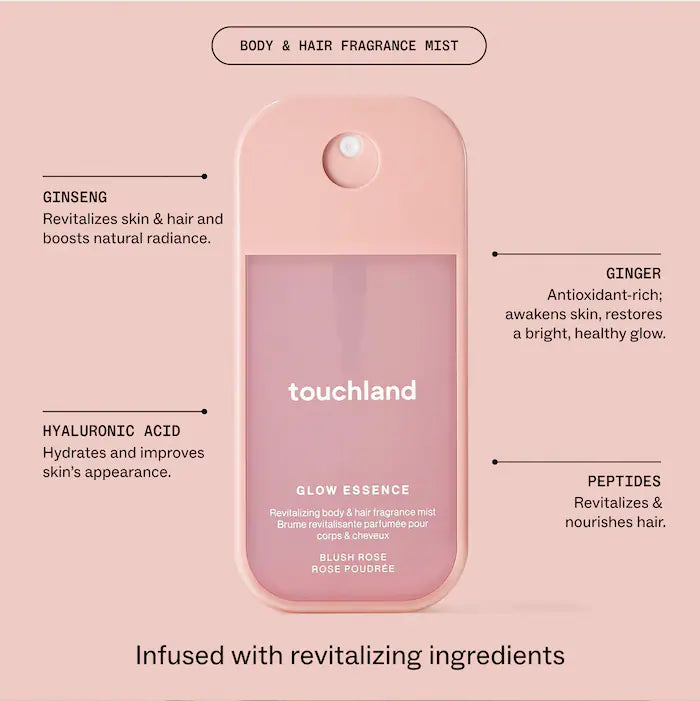Touchland - Blush Rose Glow Essence Body & Hair Fragrance Mist