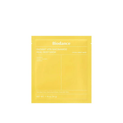 Biodance - Mascarilla Facial Radiant Vita Niacinamide Real Deep Mask (4 pack mask)