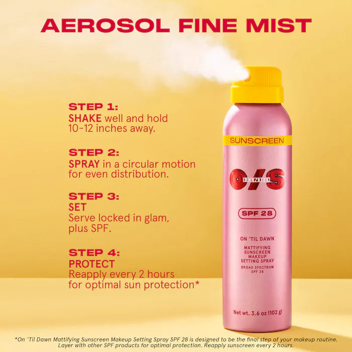 ONE/SIZE - On 'Til Dawn Mattifying Sunscreen Makeup Setting Spray SPF 28