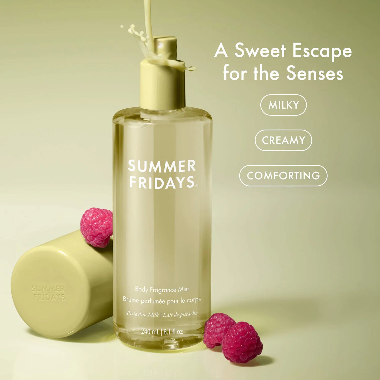 Summer Fridays - Pistachio Milk Hair + Body Fragrance Mist with Pistachio + Raspberry Sugar