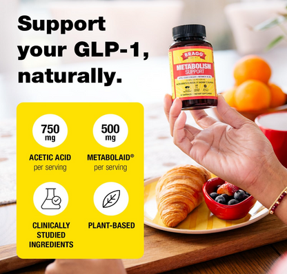 Bragg - Metabolism Natural GLP-1 Support Apple Cider Vinegar Capsules - 90ct