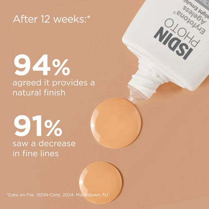 ISDIN - Eryfotona Ageless Ultralight Tinted Mineral Sunscreen SPF 50 to even tone and fight photoaging with Peptides and Vitamin E 50