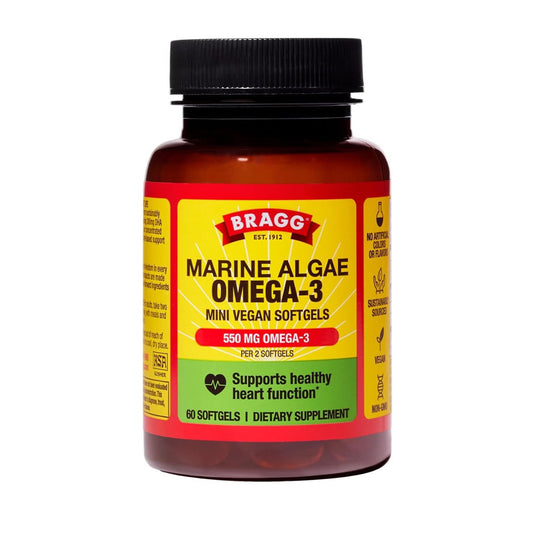 Bragg - Marine Algae Omega-3 Capsules DHA & EPA - 90 Vegan Mini Softgels