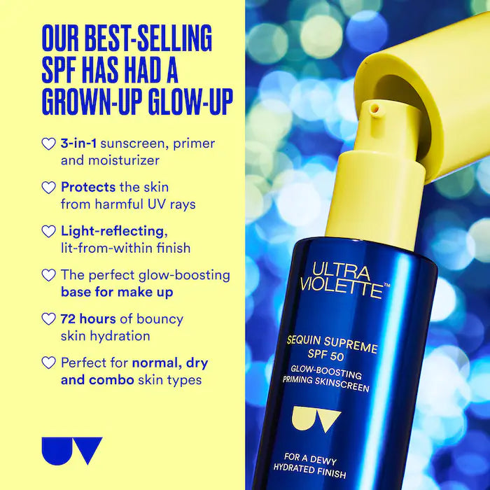 Ultra Violette - Sequin Supreme SPF 50 Glow-boosting Facial Sunscreen Moisturizer and Primer