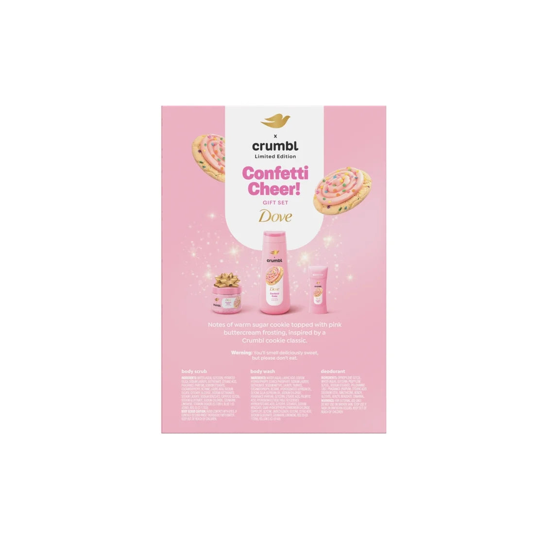Dove Crumbl - Confetti Cheer! - Limited Edition Set Confetti Crumb Cake - 3 piezas