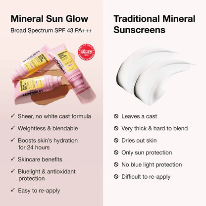 iNNBEAUTY PROJECT - Mineral Sun Glow Broad Spectrum Sunscreen SPF 43 PA +++ with Peptides and Vitamin C