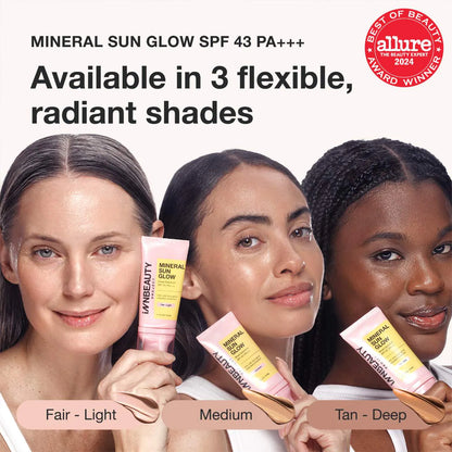 iNNBEAUTY PROJECT - Mineral Sun Glow Broad Spectrum Sunscreen SPF 43 PA +++ with Peptides and Vitamin C