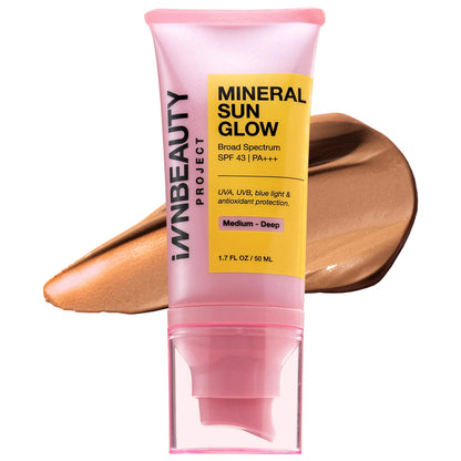 iNNBEAUTY PROJECT - Mineral Sun Glow Broad Spectrum Sunscreen SPF 43 PA +++ with Peptides and Vitamin C