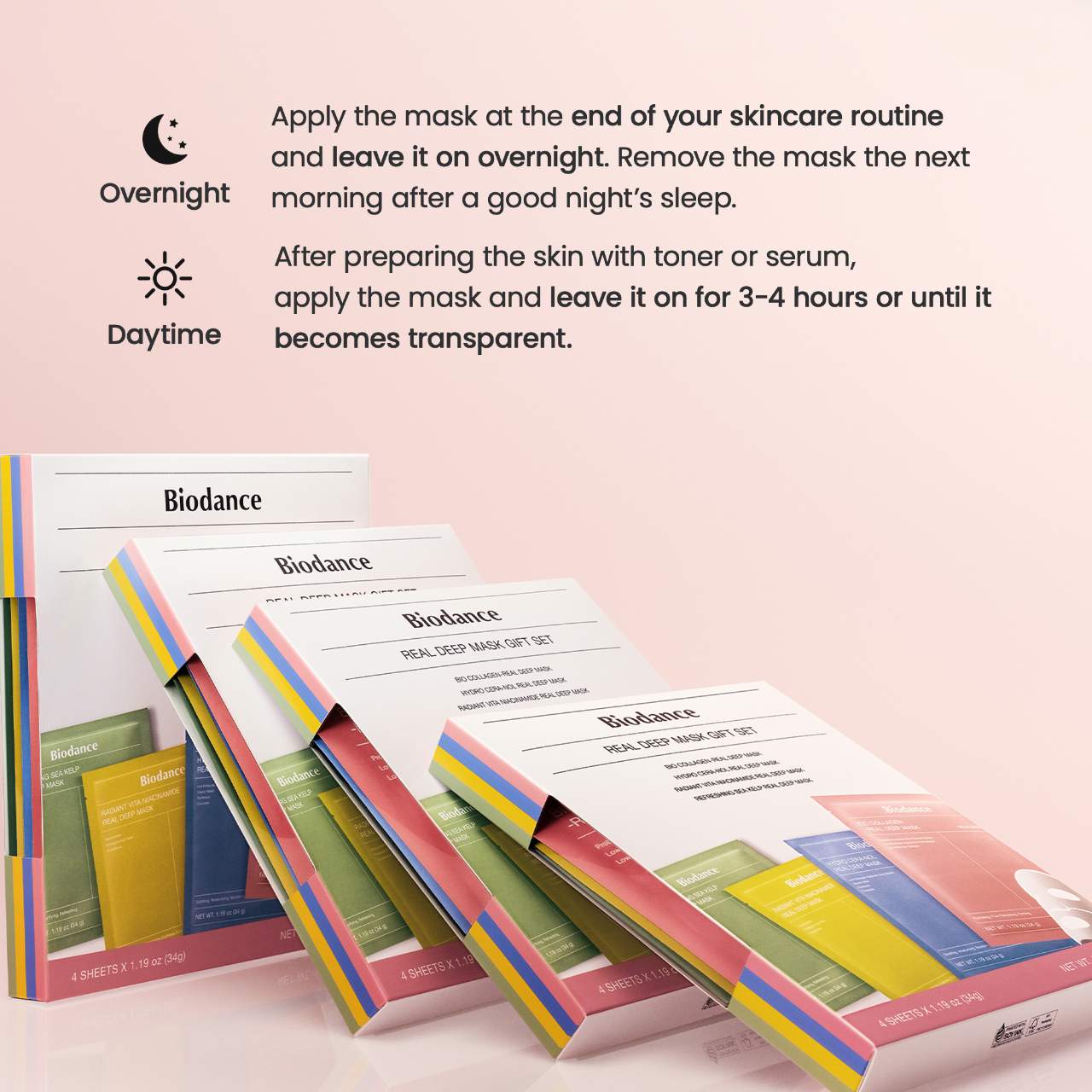 Biodance - Real Deep Mask Set – 4 Masks for Pore Care, Hydration, Calming and Dark Spot Treatment