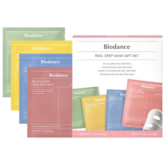 Biodance - Real Deep Mask Set – 4 Masks for Pore Care, Hydration, Calming and Dark Spot Treatment