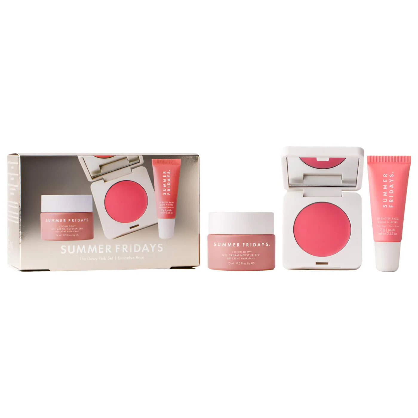 Summer Fridays - The Dewy Pink Set with mini Lip Butter Balm in Pink Sugar