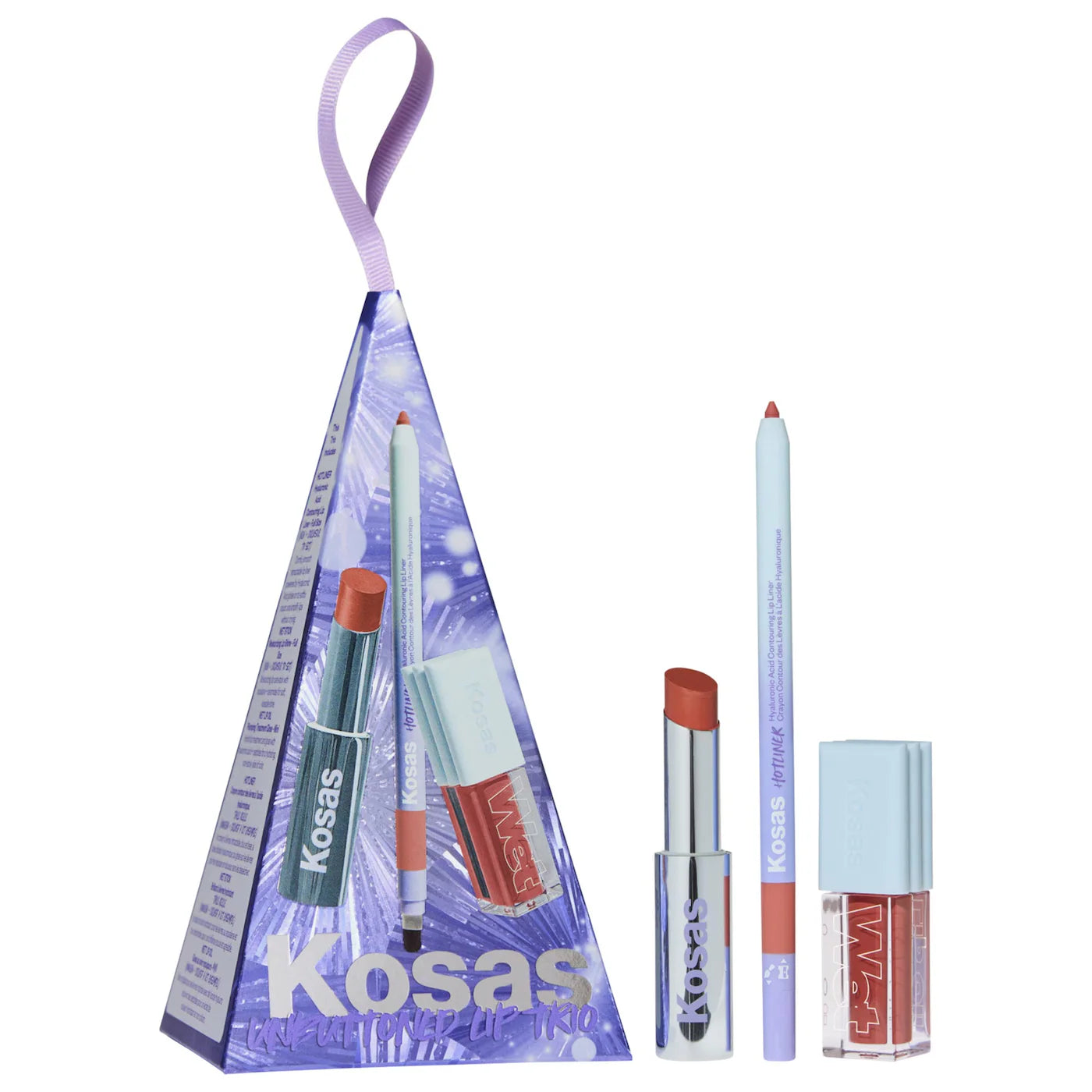 Kosas - Unbuttoned Lip Liner, Lipstick, and Gloss Gift Set