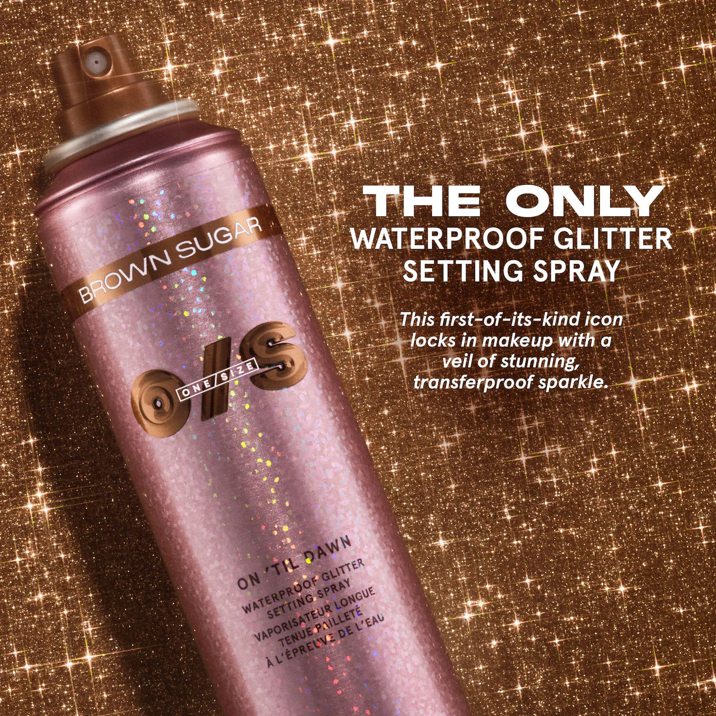 ONE/SIZE by Patrick Starrr - NEW On 'Til Dawn Waterproof Glitter Setting Spray - Brown Sugar